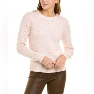 White + Warren Bobble Wool-Blend Sweater
